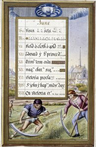 Calendar of June and Sign of Cancer (Hours of Anne of Brittany) by Jean (after) Bourdichon