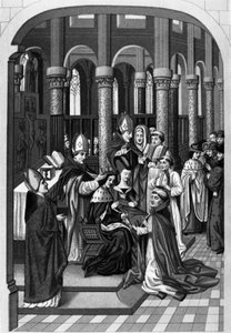 Coronation of French King Charles V on May 19 by Jean (after) Froissart
