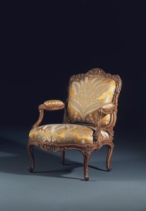 One of a Pair of Louis XV Fauteuils a la Reine by Jean (fl.1737 63) Gourdin