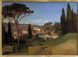 View of a Roman Villa (Painting by Achilles J. Benouville) by Jean Achille Benouville