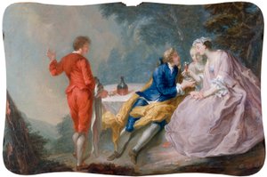 Fete galante: Conversation piece by Jean Antoine (after) Watteau