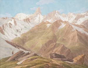 View of the Massif of Mont Blanc near the Petit Jorasse, Grand Jorasse by Jean Antoine Linck