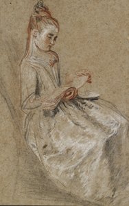 Girl Seated with a Book of Music on Her Lap