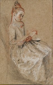 Girl Seated with a Book of Music on her Lap