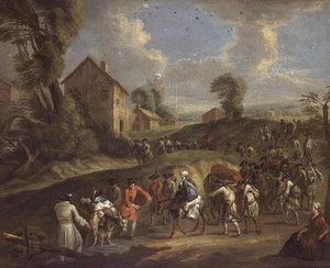 Infantry on the March by Jean Antoine Watteau