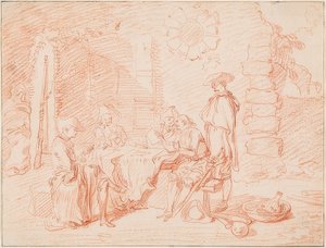 Soldiers Playing Cards in Front of a Wall. 1709/10 by Jean Antoine Watteau