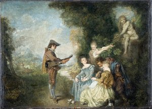 The Love Lesson by Jean Antoine Watteau