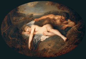 Nymph and Satyr Jupiter and Antiope by Jean Antoine Watteau