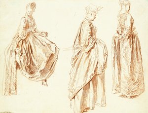 Three Ladies in Profile to the Right, One Seated, c.1713-14