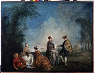 An Embarrassing Proposal by Jean Antoine Watteau