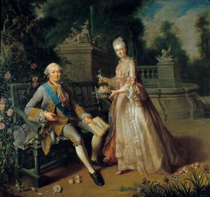 Louis Jean Marie de Bourbon, Duke of Penthievre and his daughter Louise Adelaide by Jean Baptiste Charpentier