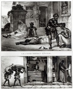 A Black Surgeon; Store of a Pork Seller by Jean Baptiste (after) Debret