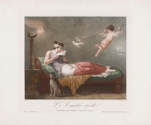 Cupid Delivers a Love Letter by Jean Baptiste (after) Mallet