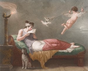 Cupid delivers a love letter