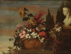 Flowers in a Basin and a Sphinx