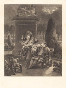 The Evening at the Tuileries by Jean Baptiste Blaise Simonet after Pierre Antoine Baudouin