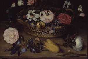 Basket with Flowers by Jean Baptiste Bosschaert