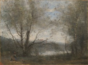 A Pond Seen through the Trees by Jean Baptiste Camille Corot