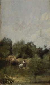 A rider in the country by Jean Baptiste Camille Corot