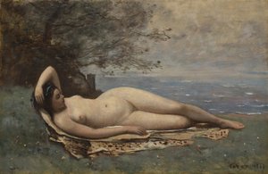 Bacchante by the Sea by Jean Baptiste Camille Corot