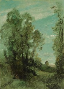 Tree Landscape (Morning) by Jean Baptiste Camille Corot