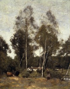 Clairiere Pierre du Bois, the Evaux, near Chateau-Thierry by Jean Baptiste Camille Corot