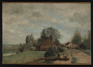 The Road to the Woodcutters, Arleux-du-Nord, 1871 by Jean Baptiste Camille Corot