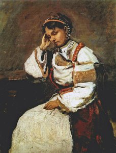 The Dreaming Bohemian, 1865-70 by Jean Baptiste Camille Corot