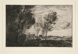 In The Dunes: Memory of the Woods of the Hague by Jean Baptiste Camille Corot