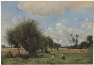 Fields near Étampes by Jean Baptiste Camille Corot