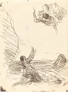 Hagar and the Angel by Jean Baptiste Camille Corot