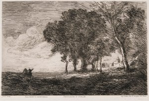 Italian Landscape by Jean Baptiste Camille Corot