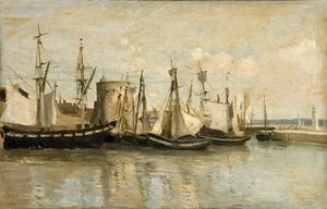 La Rochelle. Entrance of the Port of Echouage by Jean Baptiste Camille Corot