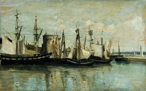 La Rochelle, entrance to dry dock by Jean Baptiste Camille Corot