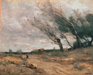The Gust of Wind by Jean Baptiste Camille Corot