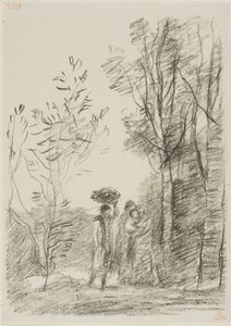 Meeting in the Woods by Jean Baptiste Camille Corot