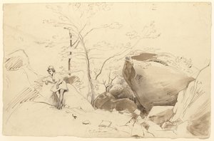 Pen and Brown Ink, Brush and Brown Wash Over Pencil on Paper by Jean Baptiste Camille Corot