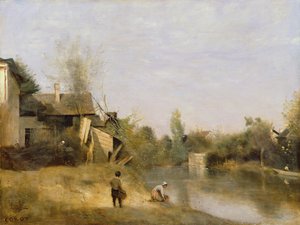 Riverbank at Mery sur Seine, Aube, c.1870 by Jean Baptiste Camille Corot
