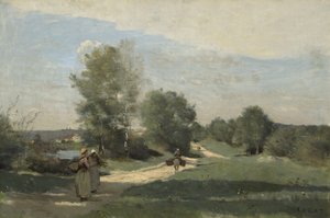 Road by the Water by Jean Baptiste Camille Corot