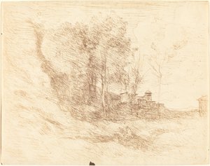 Souvenir of Ostia by Jean Baptiste Camille Corot