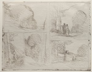 The Garden of Pericles, The Painters Lane, Scrawl, The Large Woodcutter by Jean Baptiste Camille Corot