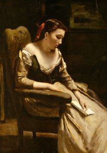 The Letter by Jean Baptiste Camille Corot
