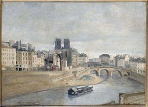 The Seine and the Quai des Orfevres by Jean Baptiste Camille Corot