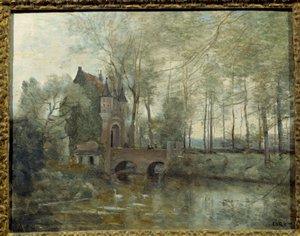 The Castle of Wagnouville. Painting by Camille Corot