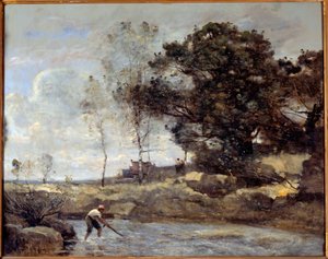 The net lift by Jean Baptiste Camille Corot