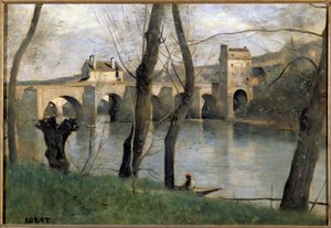 View of the Bridge of Mantes by Jean Baptiste Camille Corot