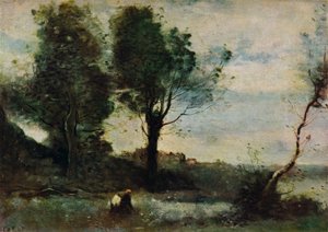 Wood Gatherers by Jean Baptiste Camille Corot