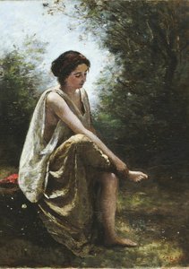 Wounded Eurydice by Jean Baptiste Camille Corot