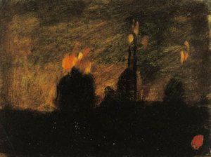 Night Scene with Fires in St-Vast-là-haut near Valenciennes