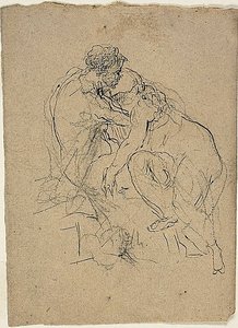 Seated Couple Embracing by Jean Baptiste Carpeaux